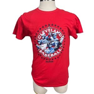 MLB Players Choice Men Red Short Sleeve Cleveland Baseball T-Shirt Sz Medium NWT